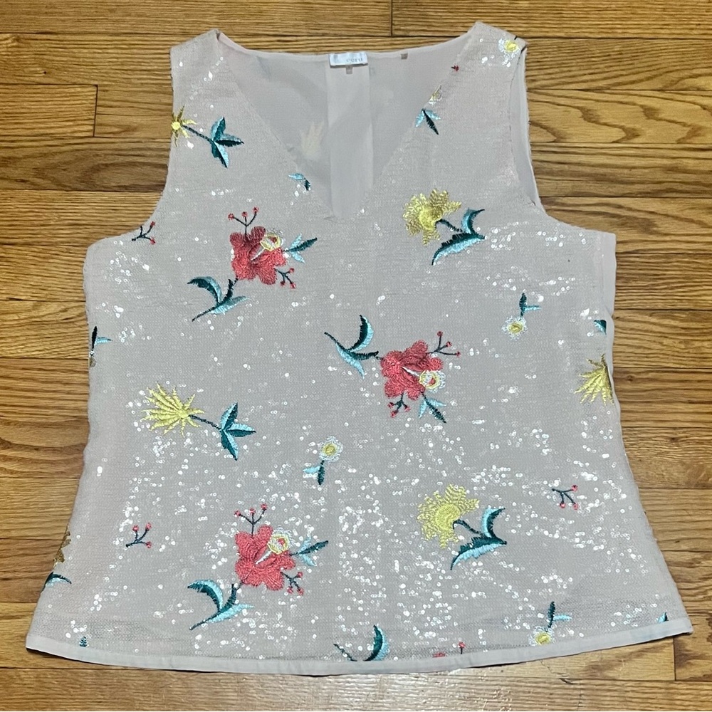 Ecre Sequin Sleeveless Top Size Large Great Condi… - image 1